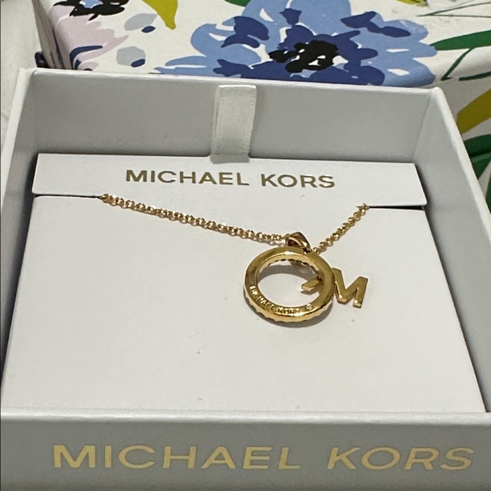 Michael Kors Gold Circle Pendant Necklace - Picture 2 of 6